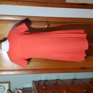 Vintage 1960s A-line Day Dress, Bright Coral, Near Flawless. Fits like L/XL